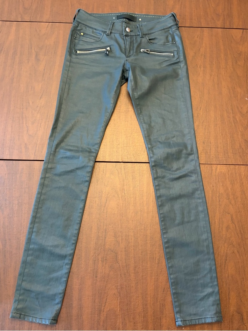 Barbara Bui Black Coated Skinny Jeans